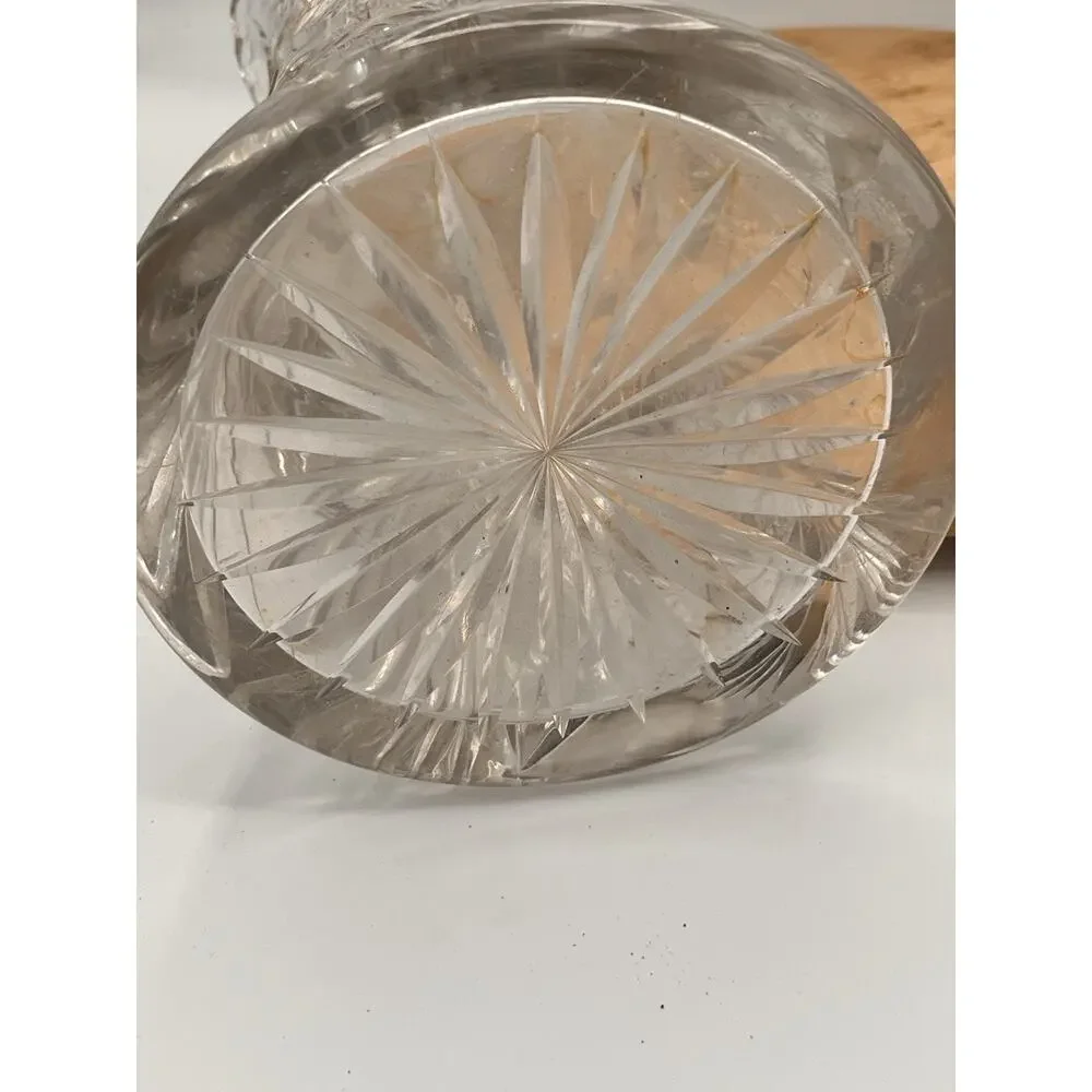 FABULOUS AMERICAN BRILLIANT PERIOD: CUT GLASS EWER/PITCHER/JUG: ABP Chiseled